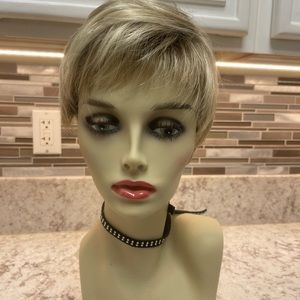 Rooted Wig Soft brown and Blonde highlights. Very cute!